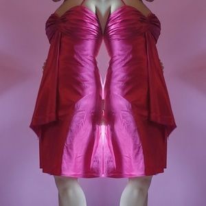 Anny Lee Fuschia Satin Dress